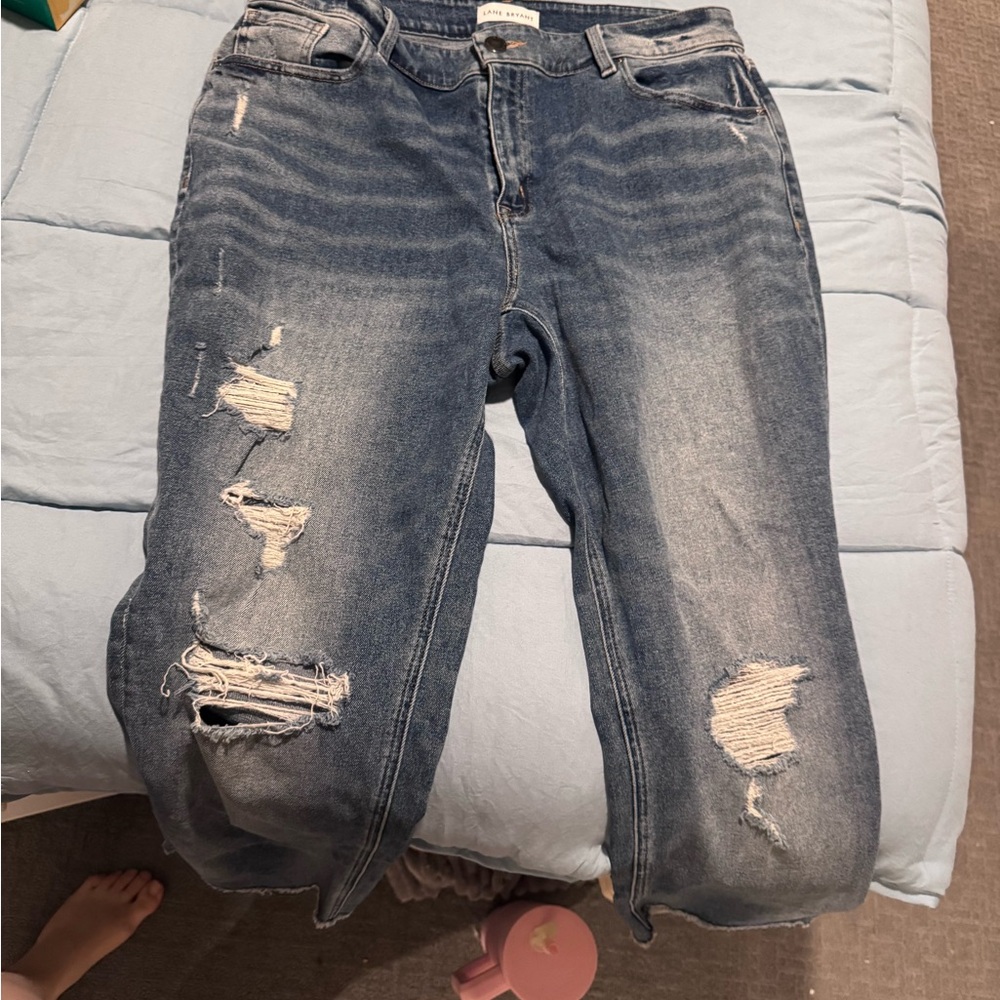 Distressed Blue Jeans